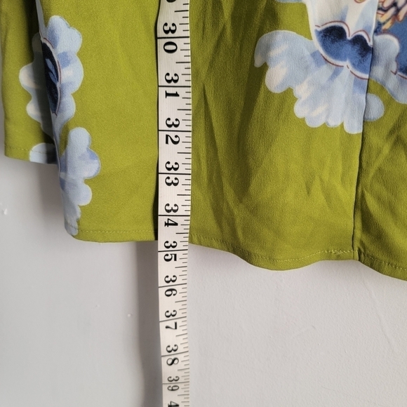 LOFT green floral silky short dress - Picture 9 of 9